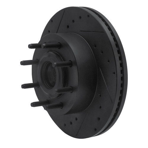 R1 11-25 Ford F-250 2WD (Super Duty) Front Left Drilled & Slotted Black Brake Rotor