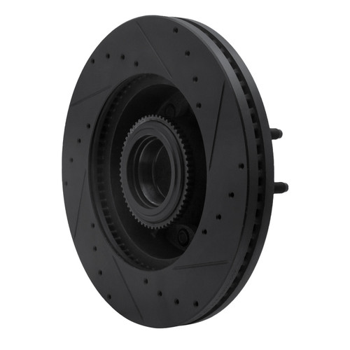 R1 11-25 Ford F-250 2WD (Super Duty) Front Left Drilled & Slotted Black Brake Rotor