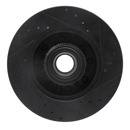 R1 11-25 Ford F-250 2WD (Super Duty) Front Left Drilled & Slotted Black Brake Rotor