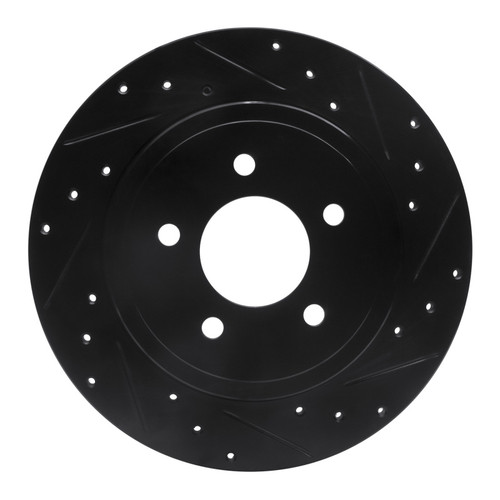 R1 05-08 Ford Escape Rear Right Drilled & Slotted Black Brake Rotor