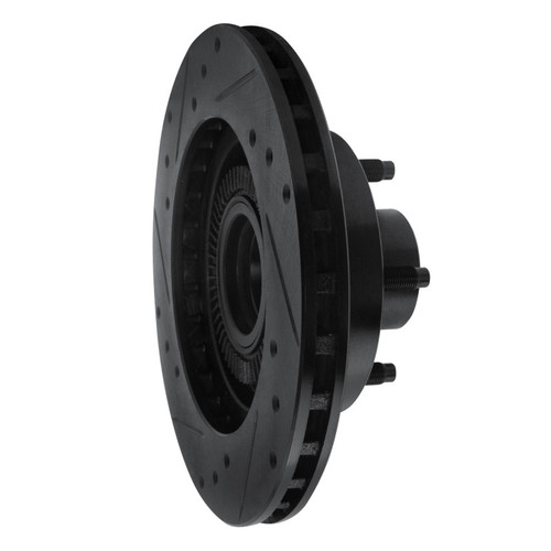 R1 91-94 Ford Explorer Front Right Drilled & Slotted Black Brake Rotor