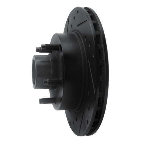 R1 91-94 Ford Explorer Front Left Drilled & Slotted Black Brake Rotor