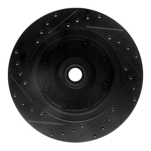 R1 80-85 Ford F-250 2WD (Excl Super Duty) Front Right Drilled & Slotted Black Brake Rotor