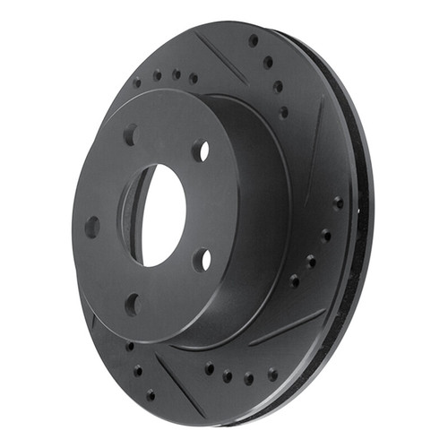 R1 90-97 Ford AEROSTAR Left Front Drilled & Slotted Black Brake Rotor