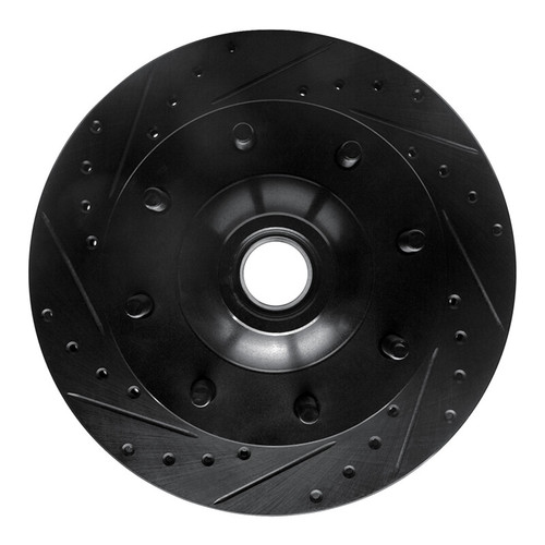 R1 80-85 Ford F-250 2WD (Excl Super Duty) Front Left Drilled & Slotted Black Brake Rotor