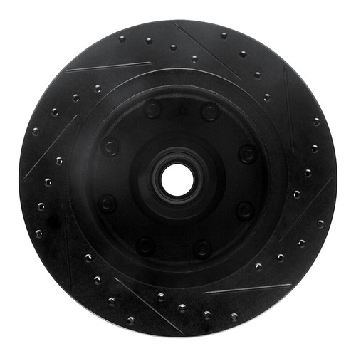 R1 80-85 Ford F-250 2WD (Excl Super Duty) Front Left Drilled & Slotted Black Brake Rotor