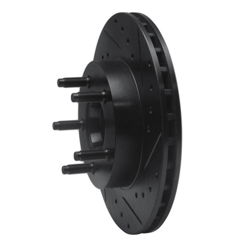 R1 83-92 Ford Explorer Front Right Drilled & Slotted Black Brake Rotor