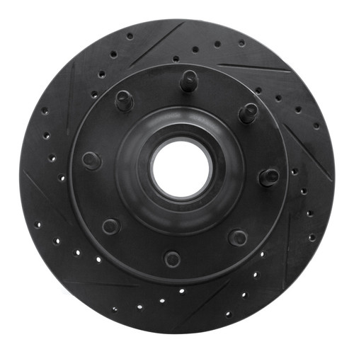 R1 80-85 Ford F-250 2WD (Excl Super Duty) Front Left Drilled & Slotted Black Brake Rotor ECB-54106L