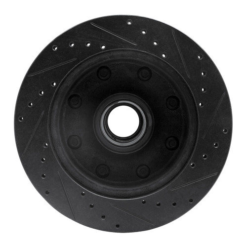 R1 80-85 Ford F-250 2WD (Excl Super Duty) Front Left Drilled & Slotted Black Brake Rotor ECB-54106L