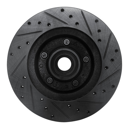 R1 80-83 Ford F-150 RWD Front Left Drilled & Slotted Black Brake Rotor