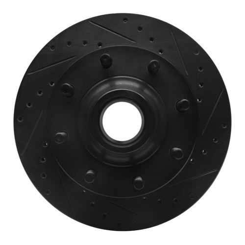 R1 80-85 Ford E-250 Econoline Club Wagon Front Right Drilled & Slotted Black Brake Rotor