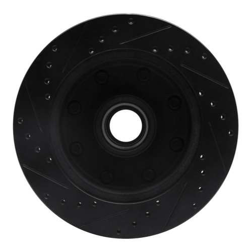 R1 80-85 Ford E-250 Econoline Club Wagon Front Right Drilled & Slotted Black Brake Rotor