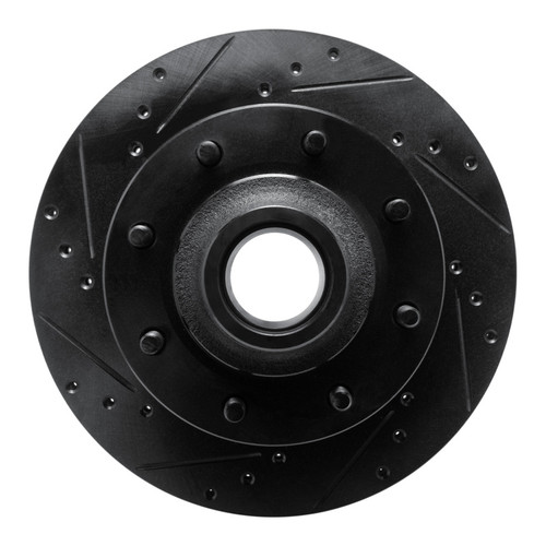 R1 80-85 Ford E-250 Econoline Club Wagon Front Left Drilled & Slotted Black Brake Rotor