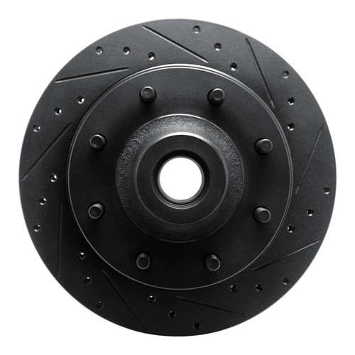 R1 73-79 Ford F-250 2WD (Excl Super Duty) Front Right Drilled & Slotted Black Brake Rotor