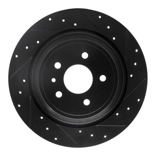 R1 13-20 Ford Escape Rear Right Drilled & Slotted Black Brake Rotor