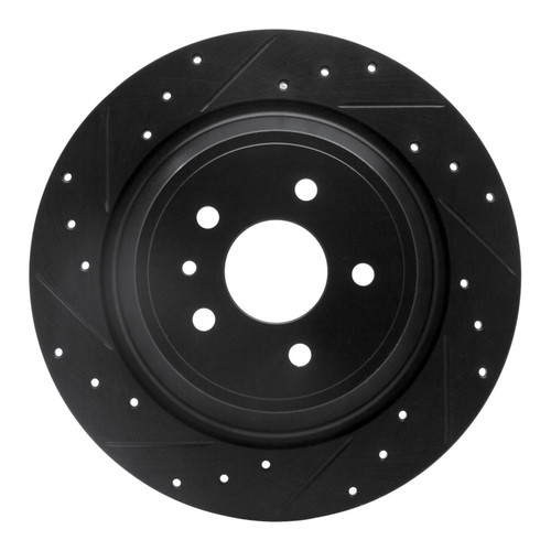 R1 13-20 Ford Escape Rear Left Drilled & Slotted Black Brake Rotor