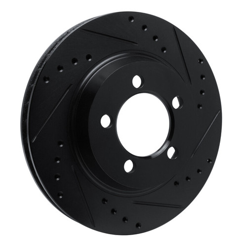 R1 67-67 Ford Galaxie Front Right Drilled & Slotted Black Brake Rotor