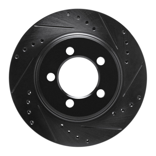 R1 67-67 Ford Galaxie Front Right Drilled & Slotted Black Brake Rotor