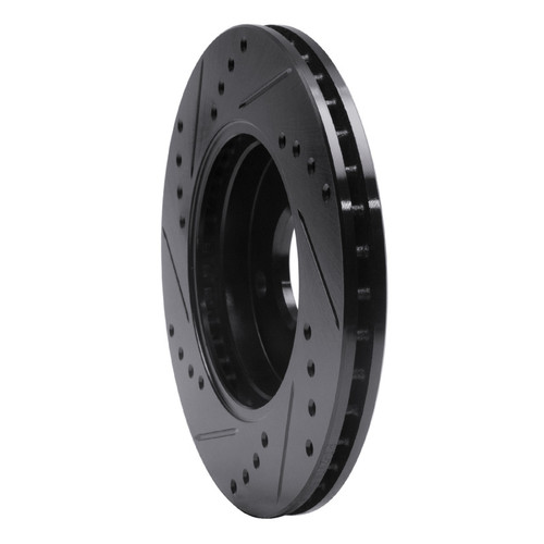 R1 00-15 Ford Ikon (Mexico / Made In India) Front Right Drilled & Slotted Black Brake Rotor