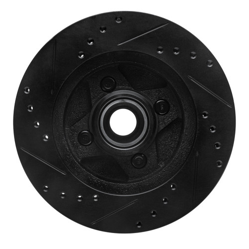 R1 87-88 Ford Thunderbird Front Right Drilled & Slotted Black Brake Rotor
