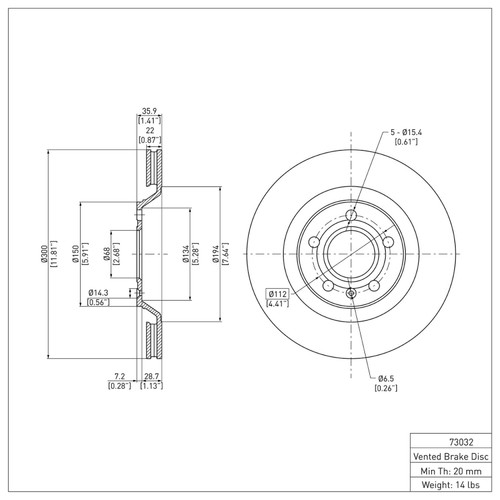 R1 04-09 Audi S4 Rear Brake Rotor