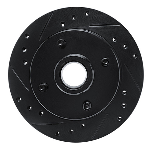 R1 79-81 Ford Mustang Front Left Drilled & Slotted Black Brake Rotor