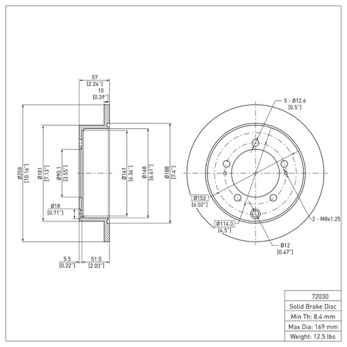 R1 97-04 Mitsubishi DIAMANTE Rear Brake Rotor