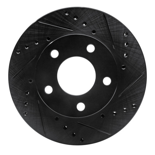 R1 75-80 Ford Granada Right Rear Drilled & Slotted Black Brake Rotor