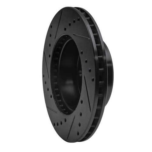 R1 75-80 Ford Granada Right Rear Drilled & Slotted Black Brake Rotor