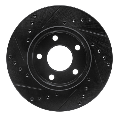 R1 75-80 Ford Granada Right Rear Drilled & Slotted Black Brake Rotor