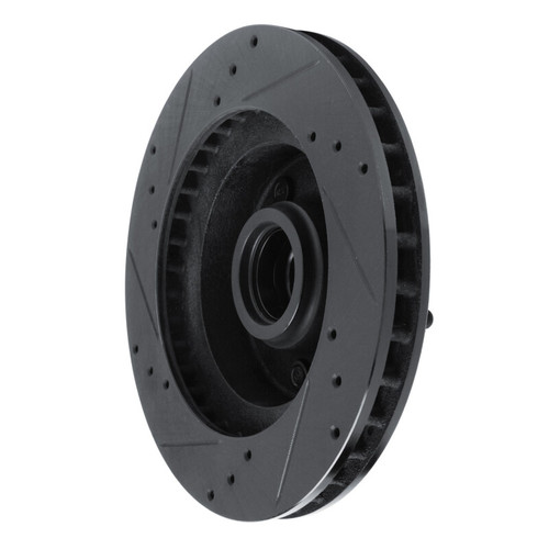 R1 73-73 Ford Country Squire Front Right Drilled & Slotted Black Brake Rotor