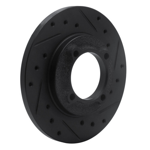 R1 88-93 Ford Festiva Front Right Drilled & Slotted Black Brake Rotor