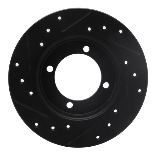 R1 88-93 Ford Festiva Front Right Drilled & Slotted Black Brake Rotor