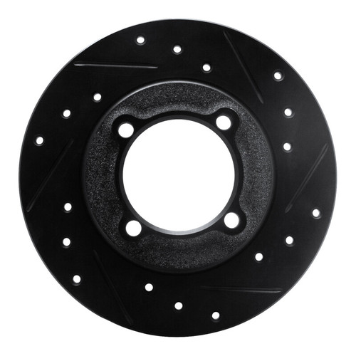 R1 88-93 Ford Festiva Front Right Drilled & Slotted Black Brake Rotor
