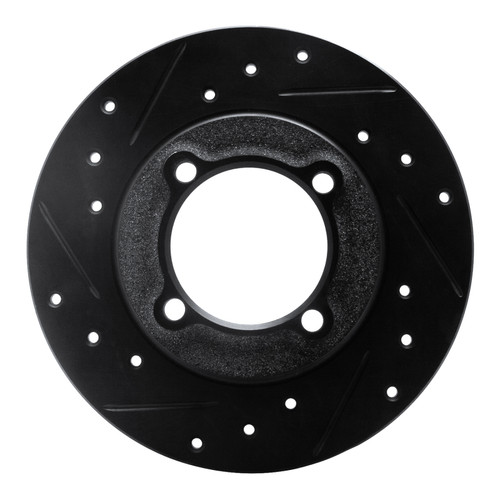 R1 88-93 Ford Festiva Front Left Drilled & Slotted Black Brake Rotor