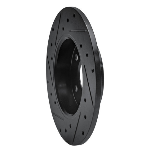 R1 02-08 Chevrolet ASTRA (Mexico) Rear Right Drilled & Slotted Black Brake Rotor