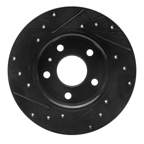 R1 02-08 Chevrolet ASTRA (Mexico) Rear Right Drilled & Slotted Black Brake Rotor