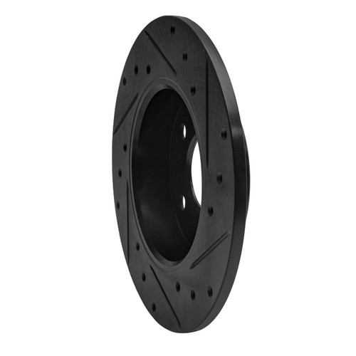 R1 02-08 Chevrolet Zafira (Mexico) Rear Left Drilled & Slotted Black Brake Rotor