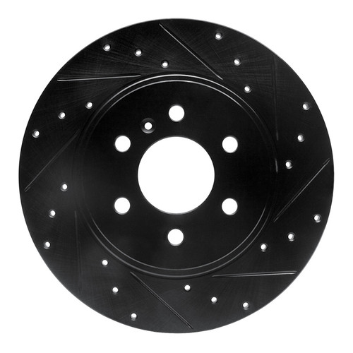 R1 06-06 Buick TERRAZA Rear Right Drilled & Slotted Black Brake Rotor