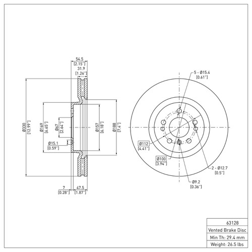 R1 06-12 Mercedes-Benz ML450 Front Brake Rotor