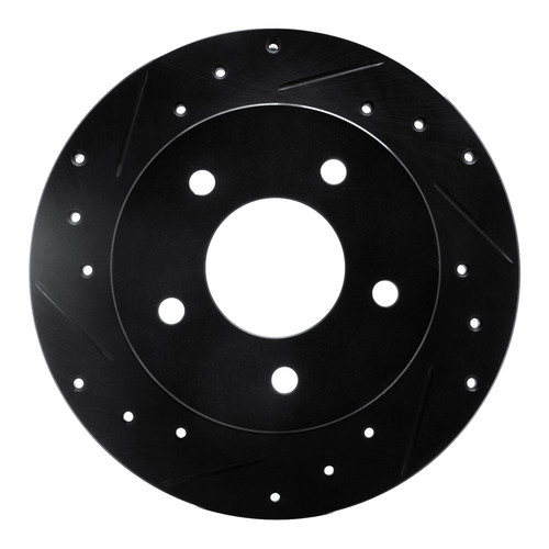 R1 84-88 Pontiac 6000 Rear Left Drilled & Slotted Black Brake Rotor