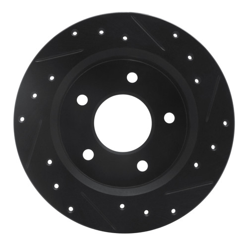 R1 84-88 Pontiac 6000 Rear Left Drilled & Slotted Black Brake Rotor