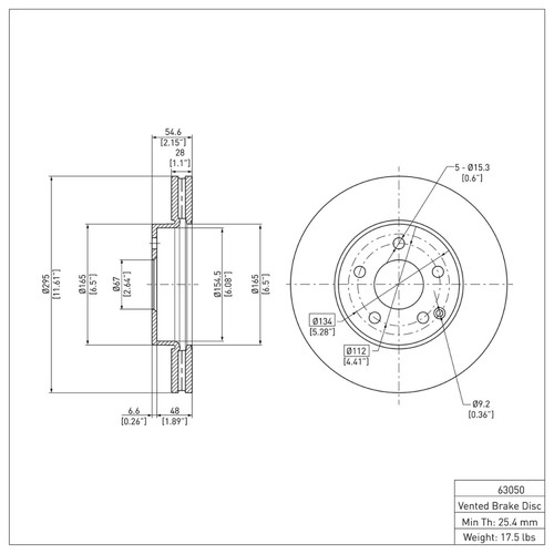 R1 03-09 Mercedes-Benz E350 Front Brake Rotor
