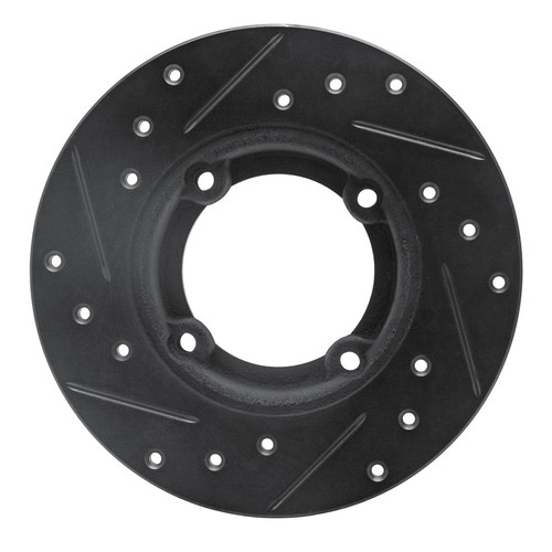 R1 85-94 Chevrolet Sprint Front Right Drilled & Slotted Black Brake Rotor