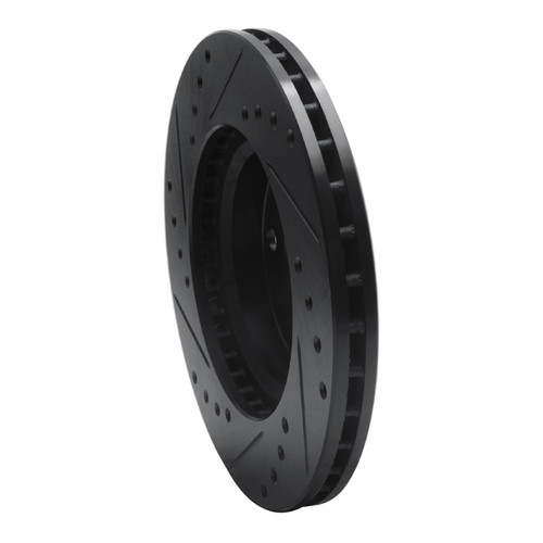 R1 90-93 Asuna SUNFIRE Front Right Drilled & Slotted Black Brake Rotor