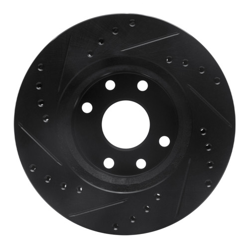 R1 90-93 Asuna SUNFIRE Front Right Drilled & Slotted Black Brake Rotor