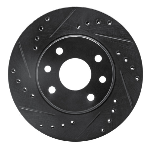 R1 90-93 Asuna SUNFIRE Front Left Drilled & Slotted Black Brake Rotor