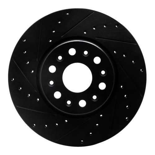 R1 17-25 Buick Enclave Front Left Drilled & Slotted Black Brake Rotor