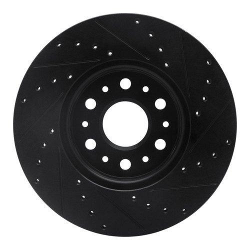 R1 17-25 Buick Enclave Front Left Drilled & Slotted Black Brake Rotor