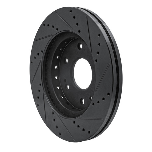 R1 09-20 Chevrolet TAHOE Front Left Drilled & Slotted Black Brake Rotor